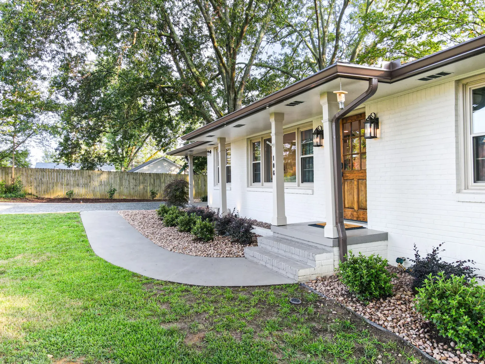 Front porch and walkway of the Crossing House