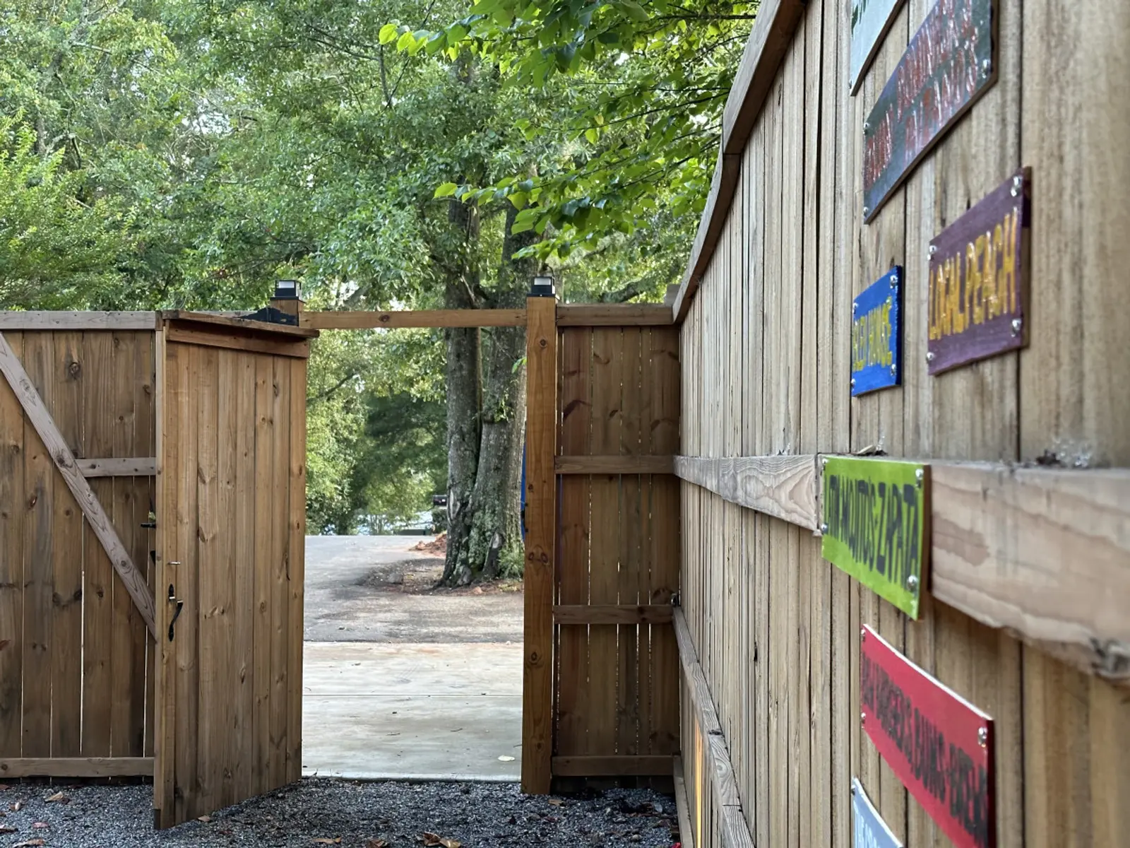 Back pedestrian gate leading toward the historic downtown