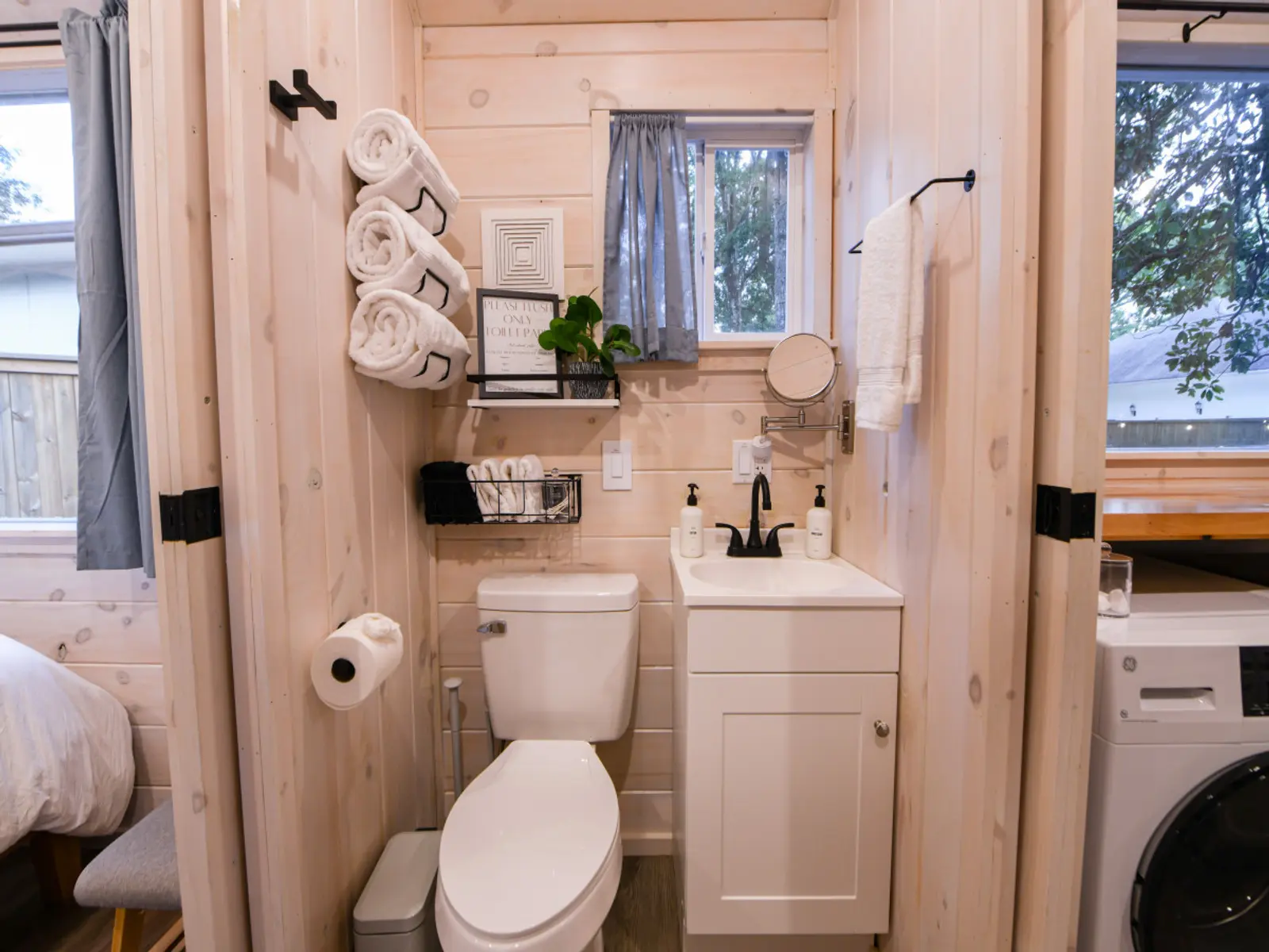 Magnolia Mini bathroom with washer-dryer combo